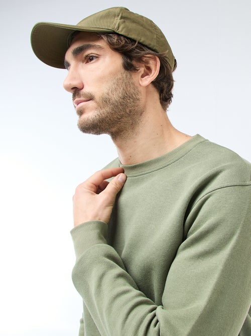 Sweat uni en molleton à col rond - Kiabi