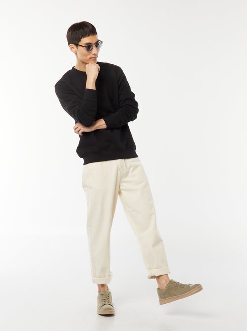 Sweat uni en molleton à col rond - Kiabi