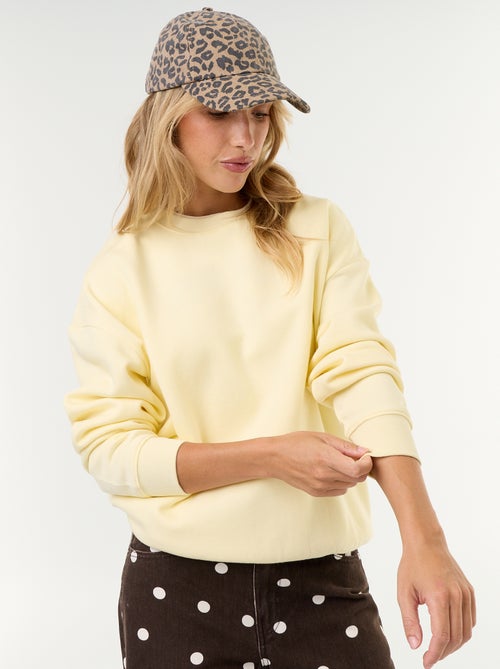 Sweat uni en molleton chaud - Kiabi