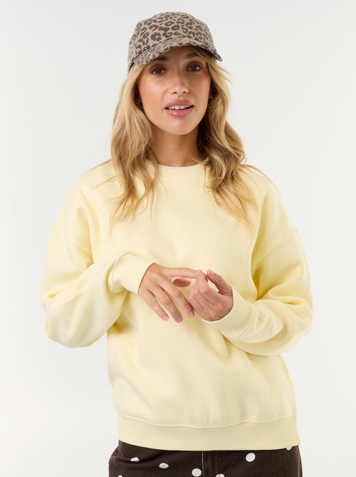 Sweat uni en molleton chaud - Kiabi