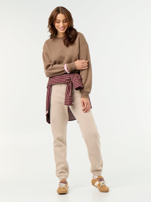 Sweat uni en molleton chaud - Kiabi