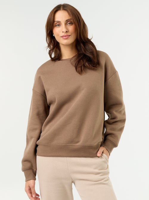 Sweat uni en molleton chaud - Kiabi