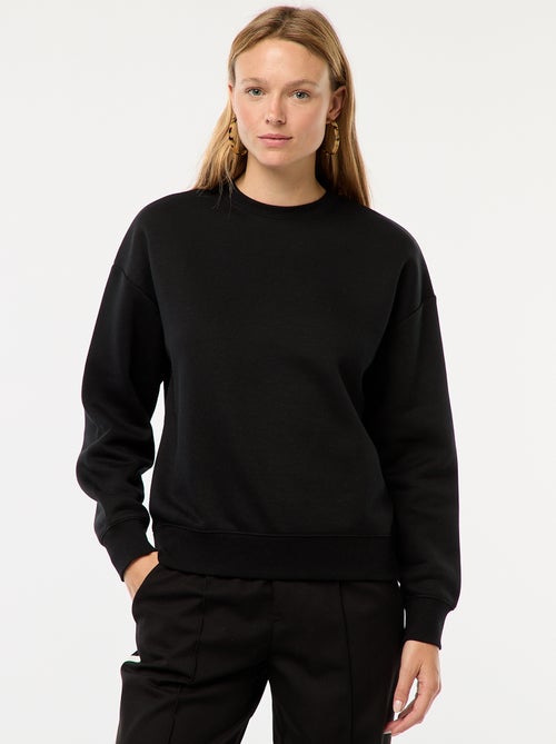 Sweat uni en molleton chaud - Kiabi