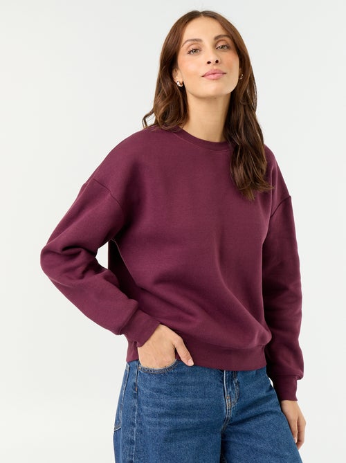 Sweat uni en molleton chaud - Kiabi