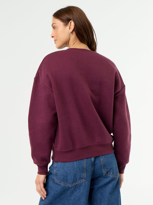 Sweat uni en molleton chaud - Kiabi