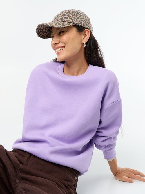 Sweat uni en molleton chaud - Kiabi