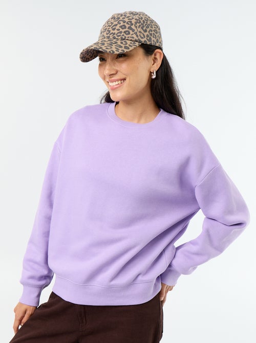Sweat uni en molleton chaud - Kiabi