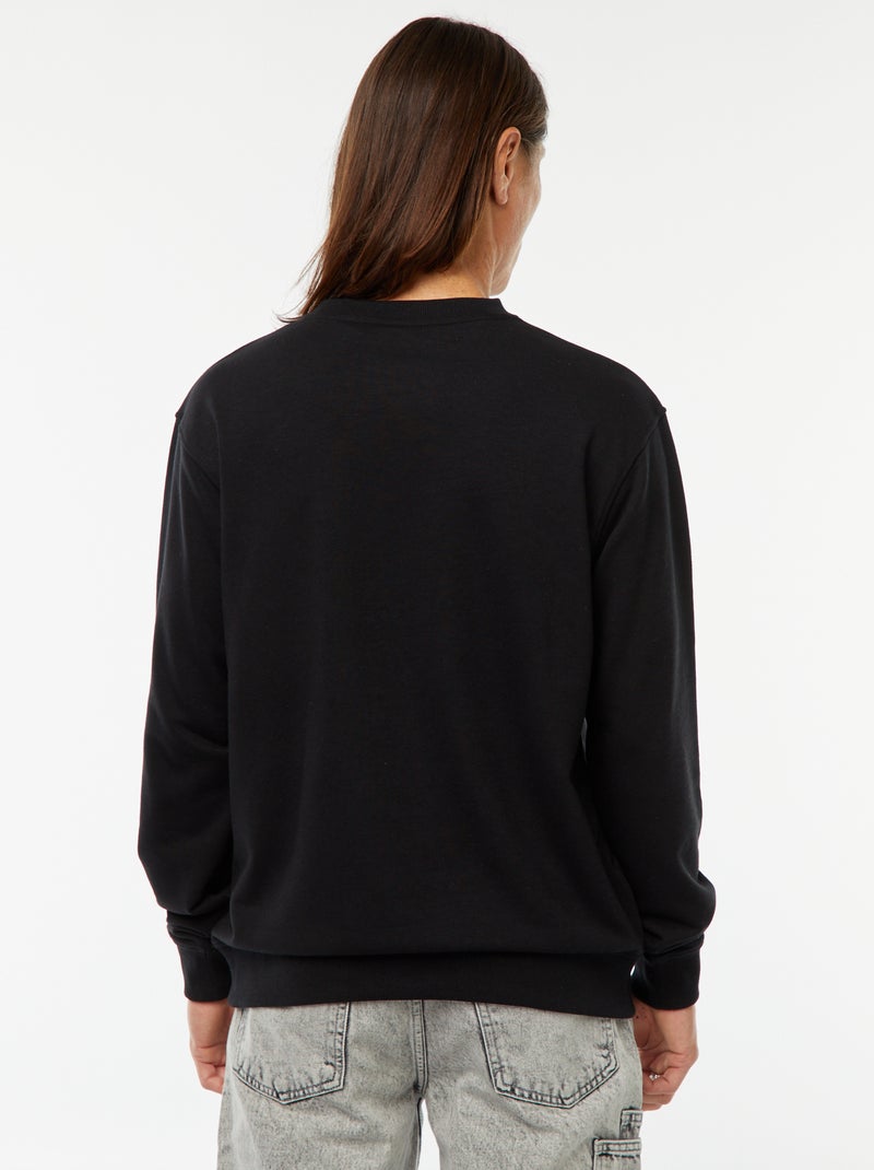 Sweat uni en molleton léger Noir - Kiabi