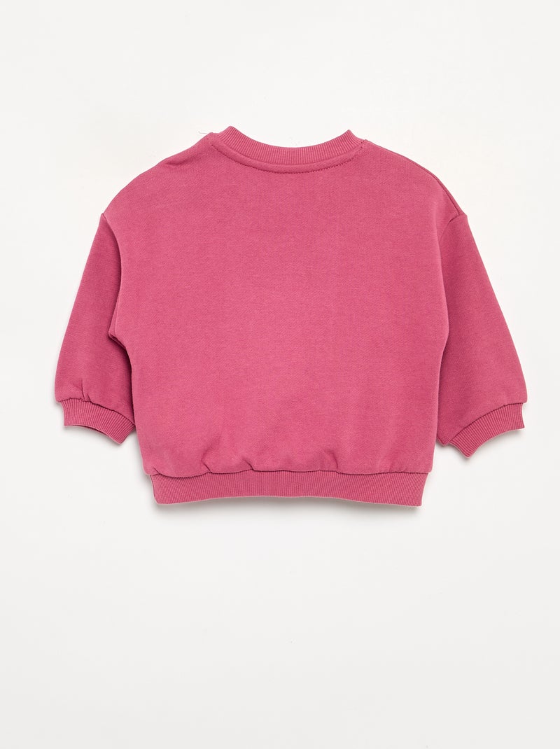 Sweat uni en molleton non gratté enfant - Kiabi Rose - Kiabi