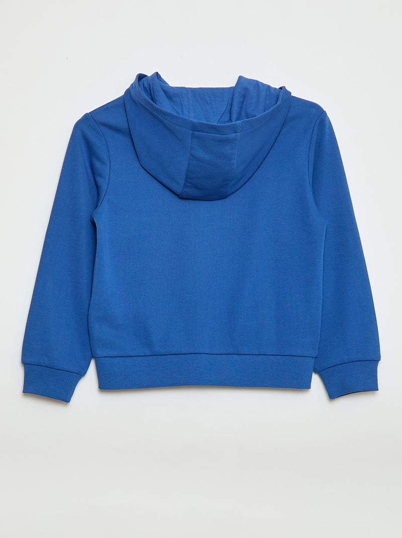 Sweat uni zippé à capuche Bleu - Kiabi