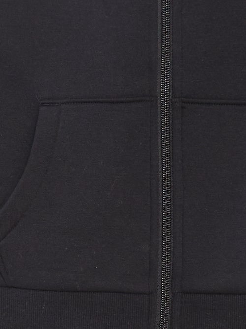 Sweat uni zippé à capuche - Kiabi