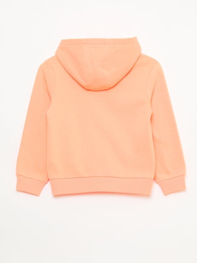 Sweat uni zippé à capuche Orange - Kiabi