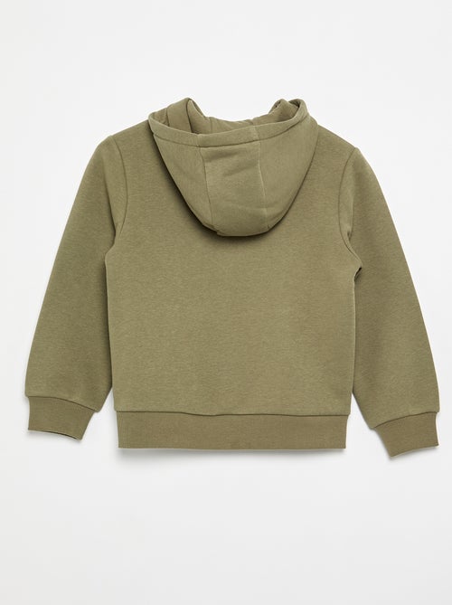Sweat uni zippé à capuche - Kiabi