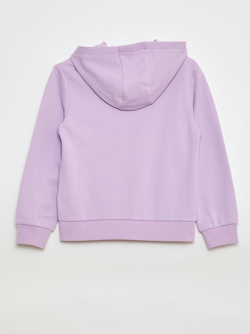 Sweat uni zippé à capuche Violet - Kiabi