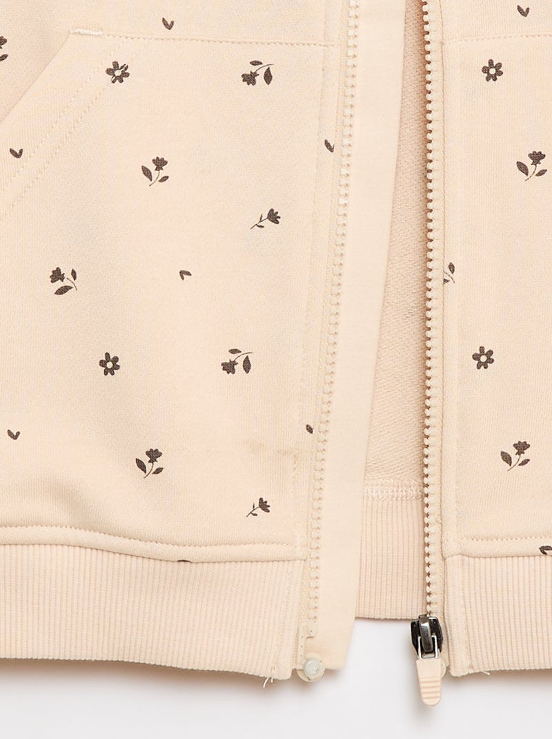 Sweat zippé à capuche - Collection facile à enfiler Beige - Kiabi