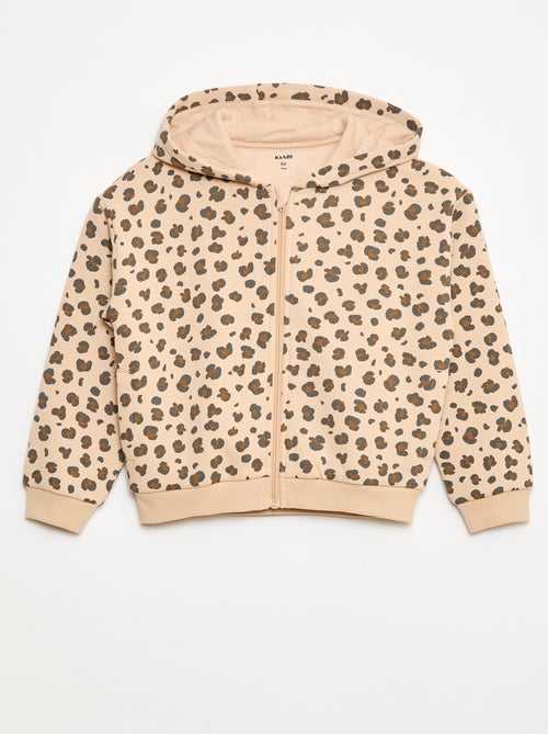 Sweat zippé à capuche avec imprimé all over - Kiabi