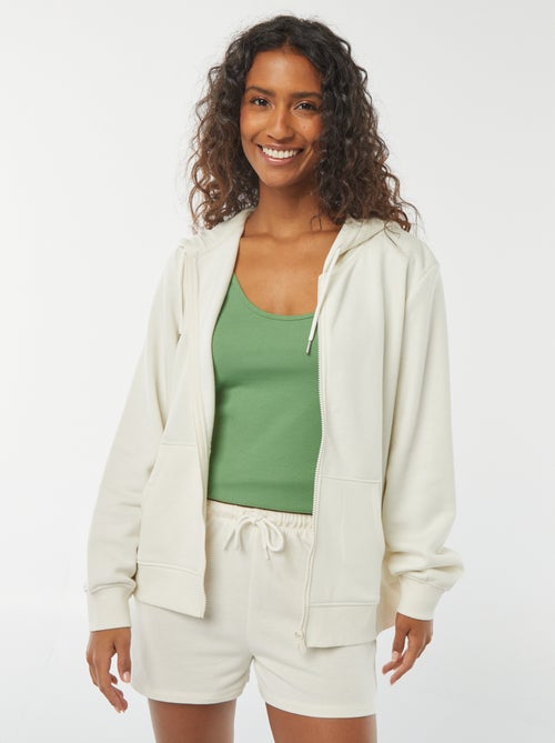Sweat zippé à capuche basique - Kiabi