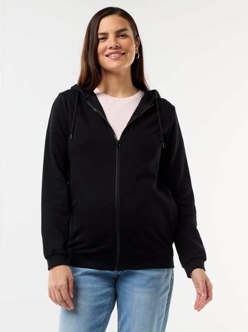 Sweat zippé à capuche d'allaitement - Kiabi
