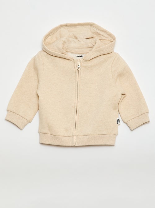 Sweat zippé à capuche en molleton gratté - Kiabi