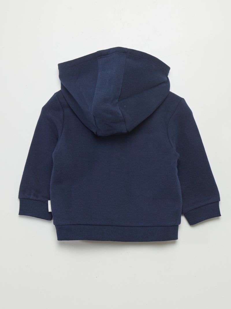 Sweat zippé à capuche Marine - Kiabi