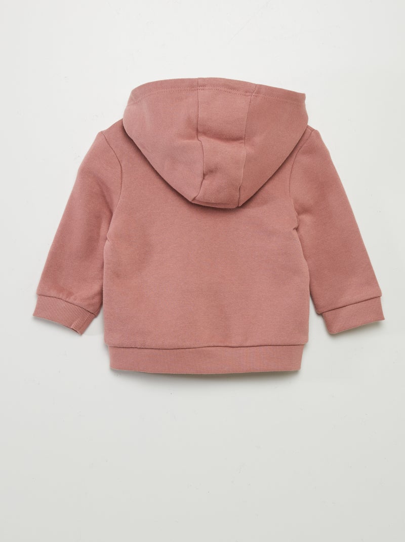 Sweat zippé à capuche Rose - Kiabi