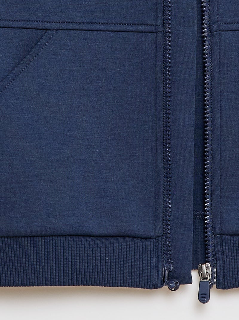 Sweat zippé avec col capuche - collection facile à enfiler Bleu - Kiabi