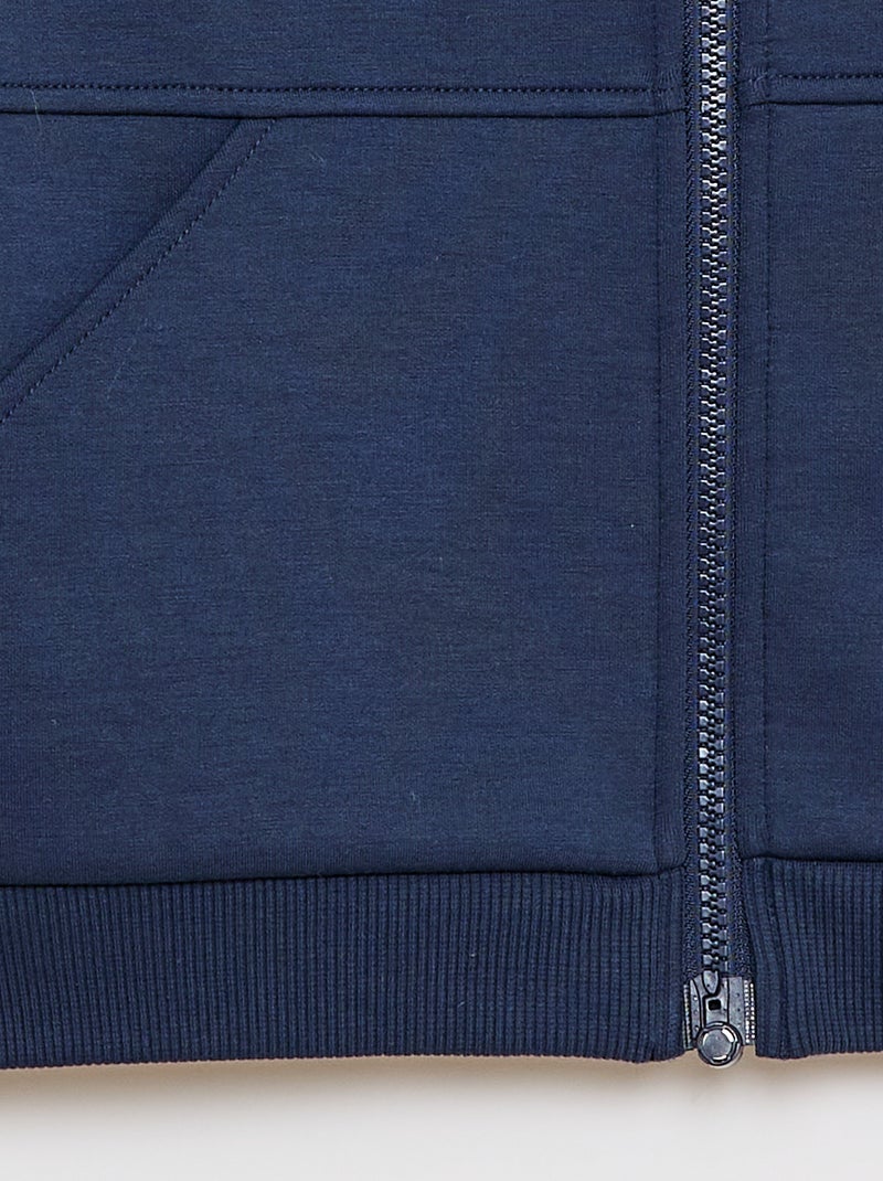 Sweat zippé avec col capuche - collection facile à enfiler Bleu - Kiabi