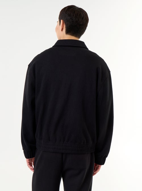 Sweat zippé avec col chemise - Kiabi