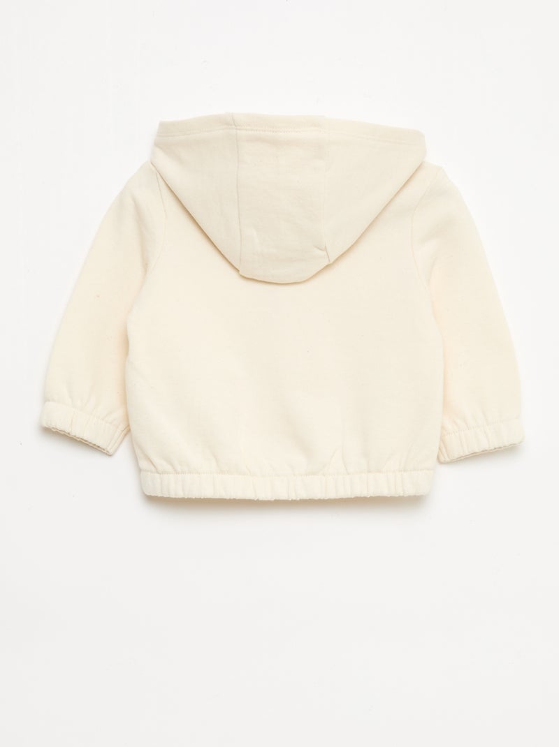 Sweat zippé en french terry Blanc - Kiabi