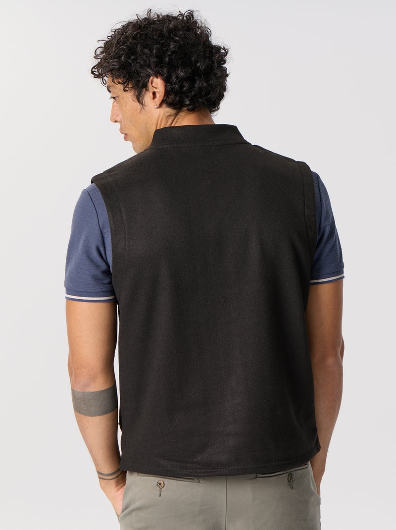 Sweat zippé sans manches Noir - Kiabi