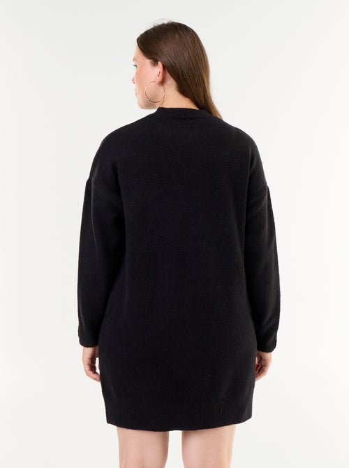 Sweater Dress with Buttoned Sleeves - Kiabi