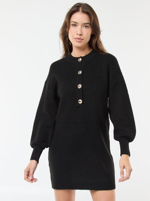 Sweater dress with gold buttons - Kiabi