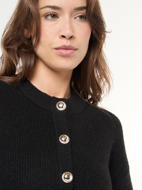 Sweater dress with gold buttons - Kiabi