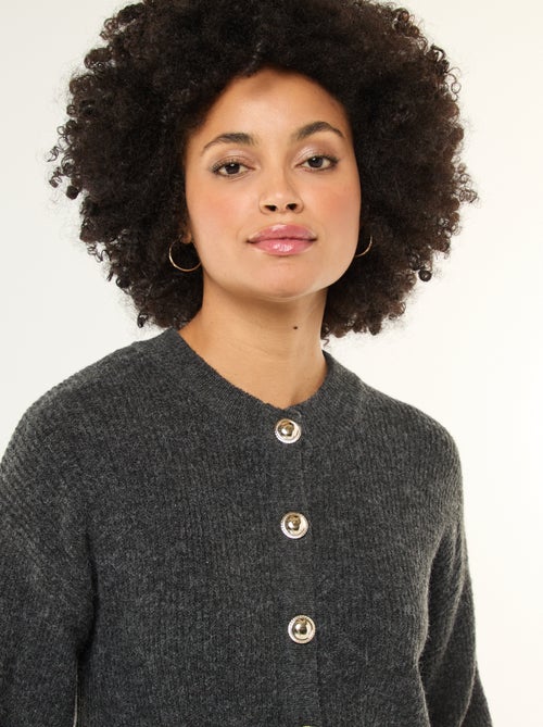 Sweater dress with gold buttons - Kiabi