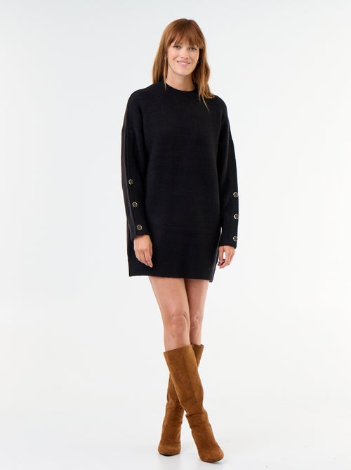 Sweater dress with hammered buttons - Kiabi