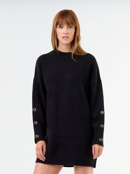 Sweater dress with hammered buttons - Kiabi