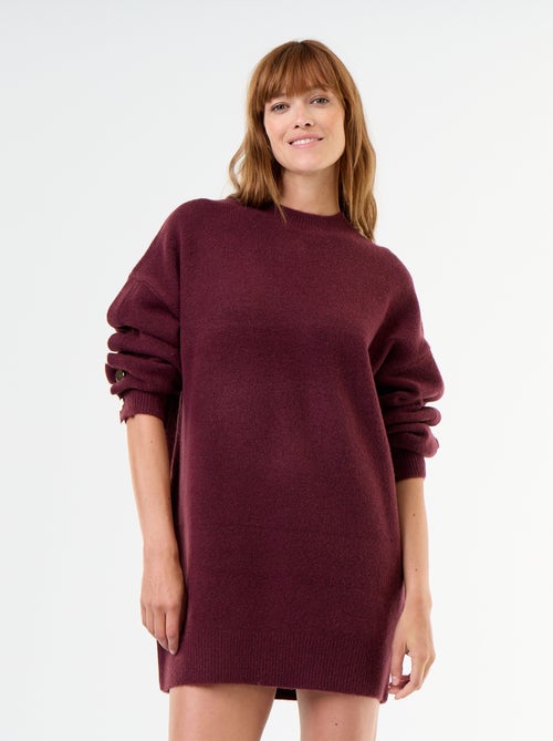 Sweater dress with hammered buttons - Kiabi