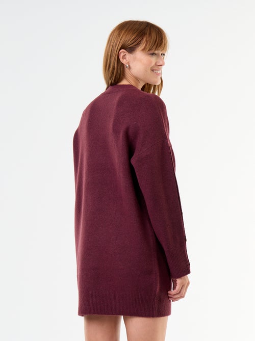 Sweater dress with hammered buttons - Kiabi