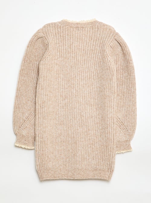 Sweater dress with lace collar - Kiabi