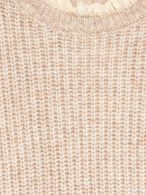 Sweater dress with lace collar - Kiabi