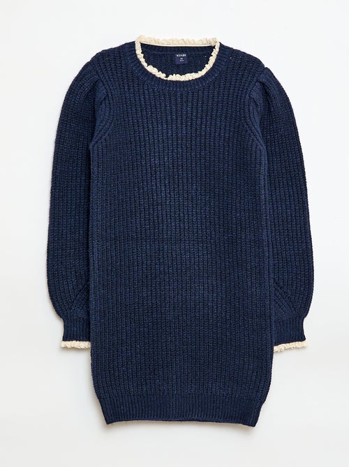 Sweater dress with lace collar - Kiabi