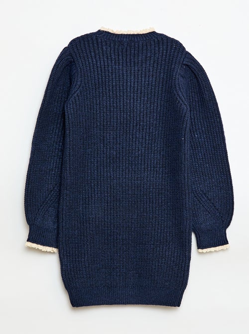 Sweater dress with lace collar - Kiabi