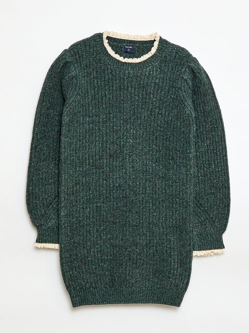 Sweater dress with lace collar - Kiabi