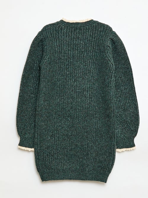 Sweater dress with lace collar - Kiabi