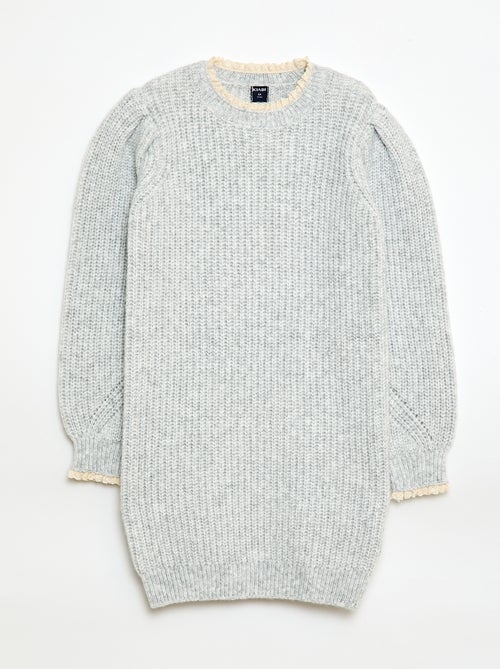 Sweater dress with lace collar - Kiabi