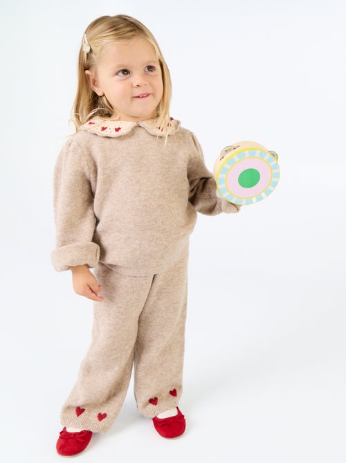 Sweater with embroidered collar - Kiabi