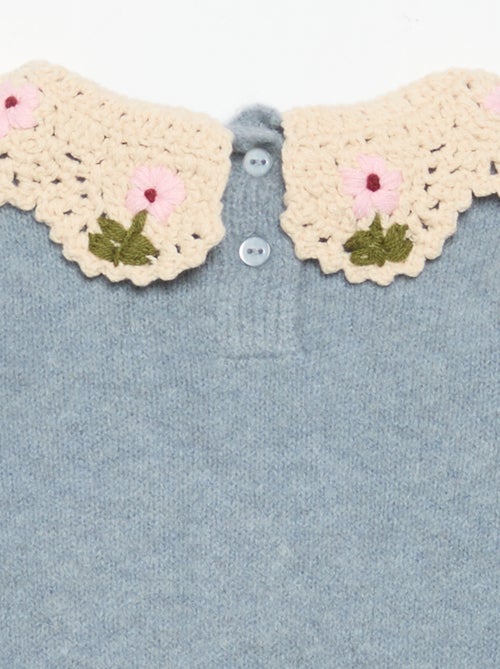 Sweater with embroidered collar - Kiabi