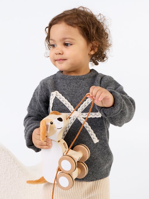 Sweater with large lace bow - Kiabi