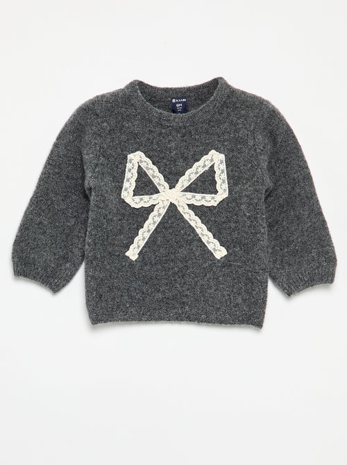 Sweater with large lace bow - Kiabi