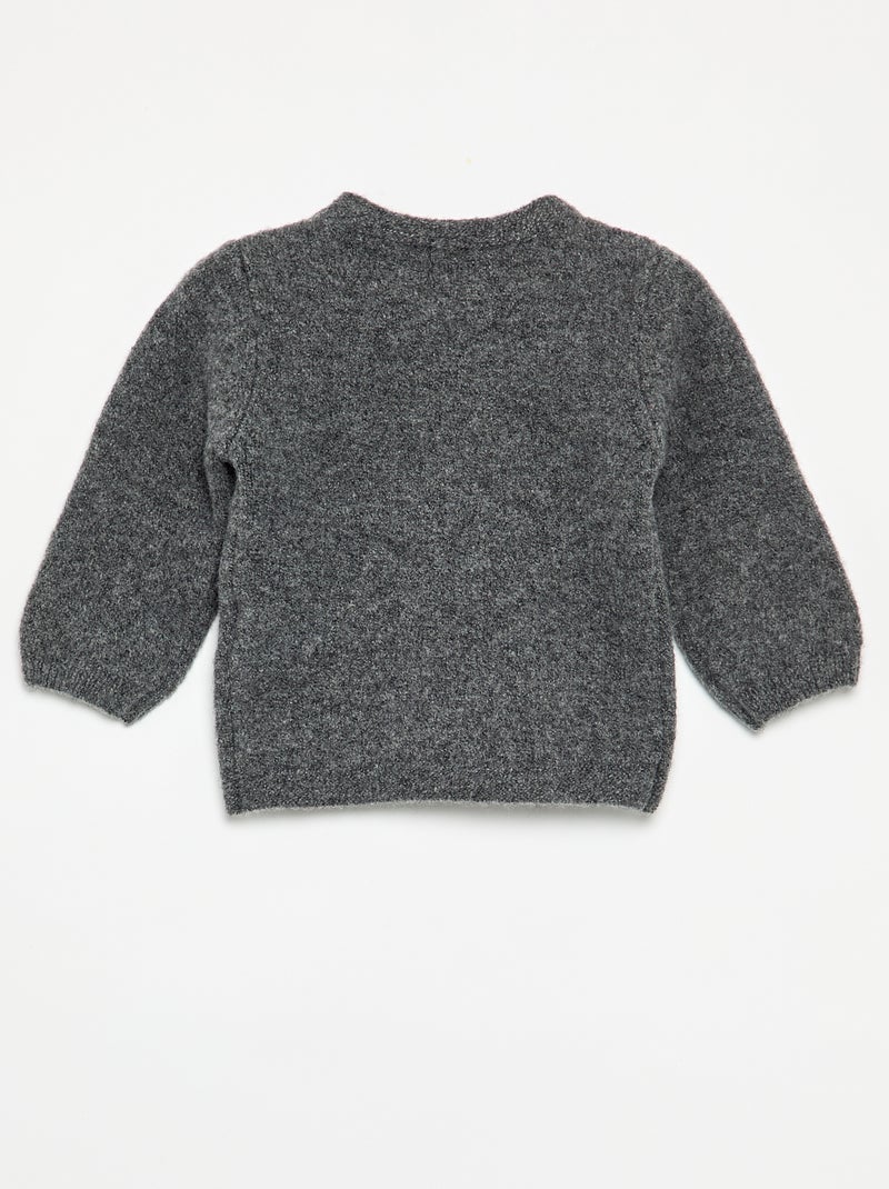 Sweater with large lace bow Grey - Kiabi